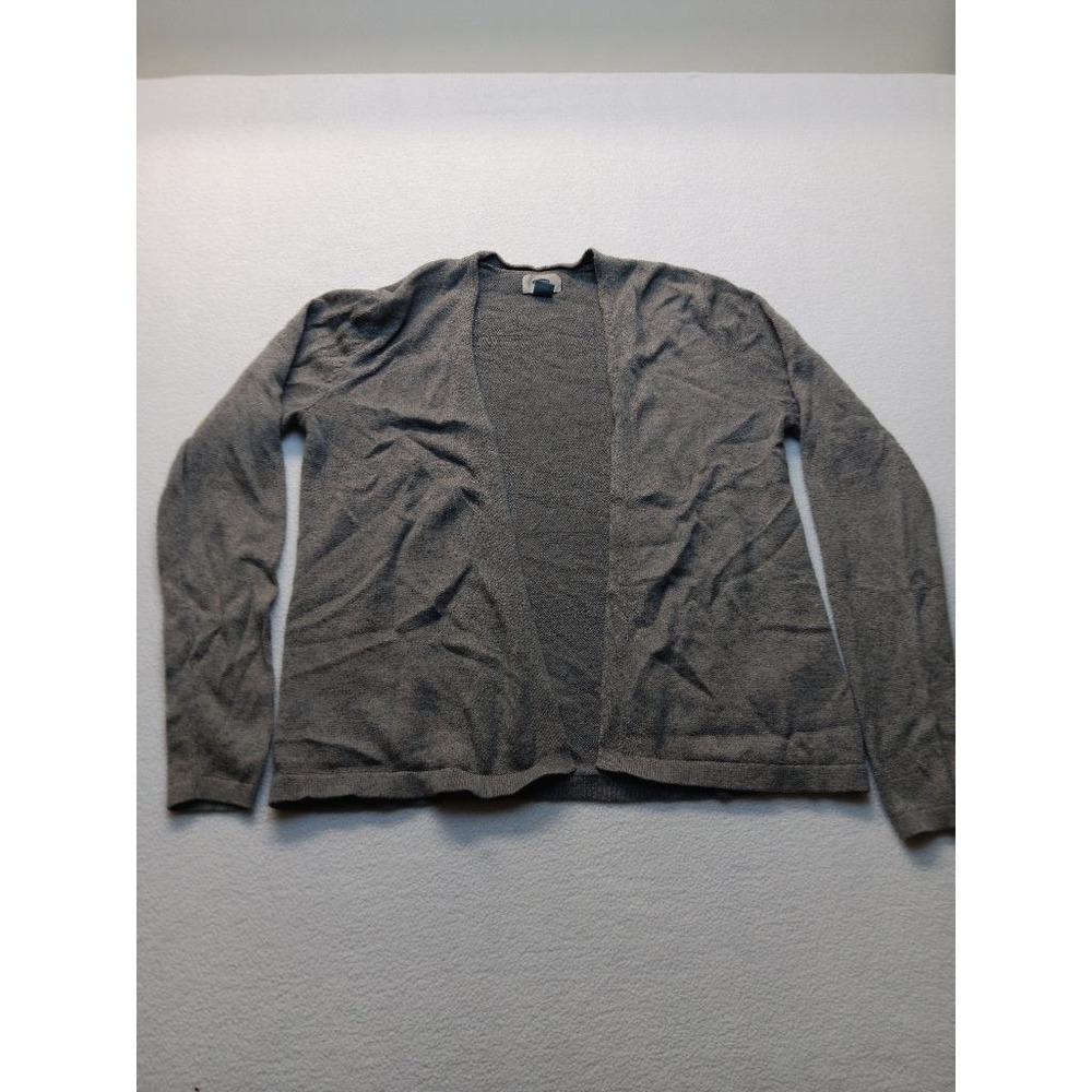 Old Navy Womens L Gray Open Front Cardigan Sweater Lightweight Knit Long Sleeve